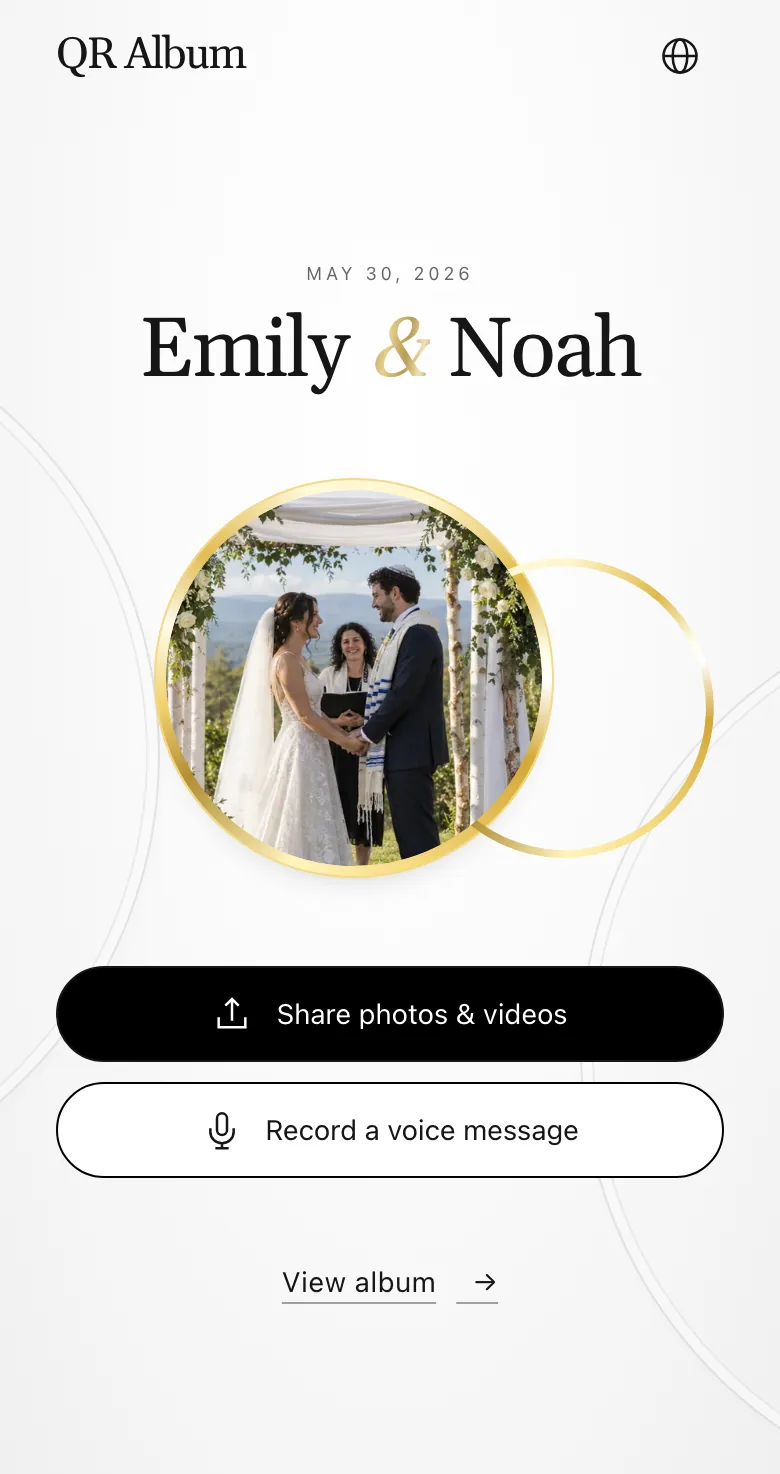 Guest upload page on a phone in the Union design