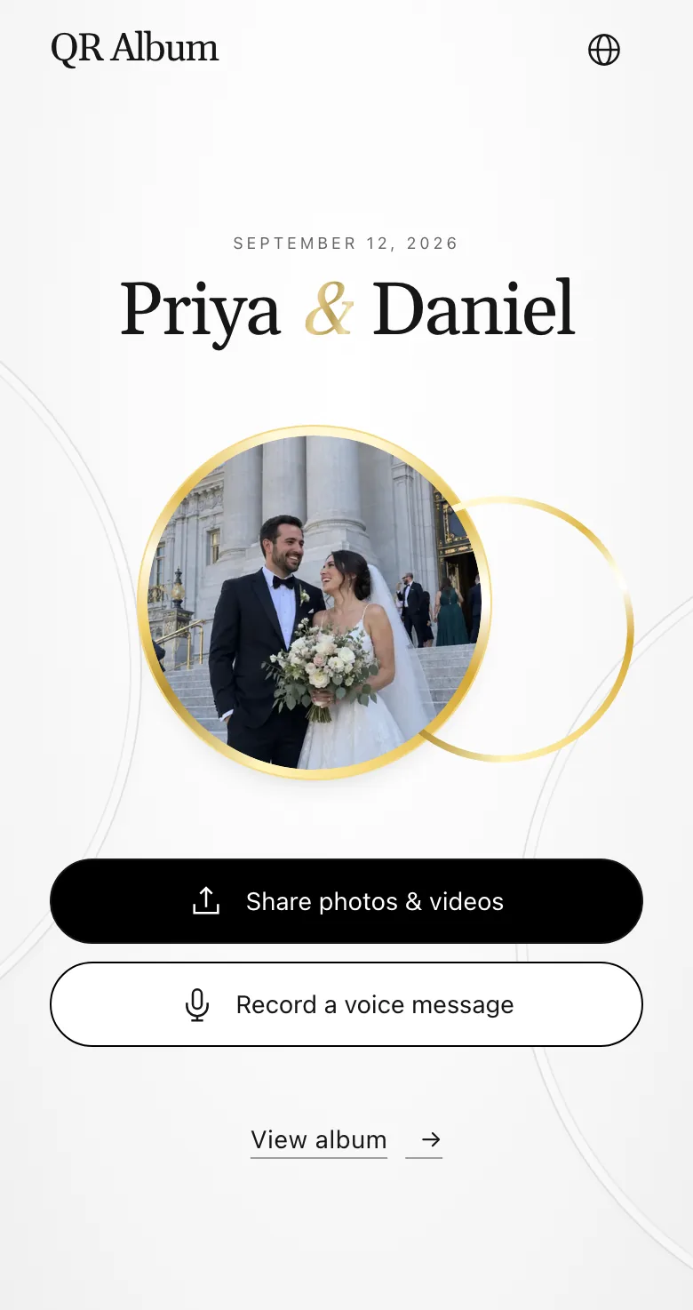 Guest upload page on a phone in the Union design