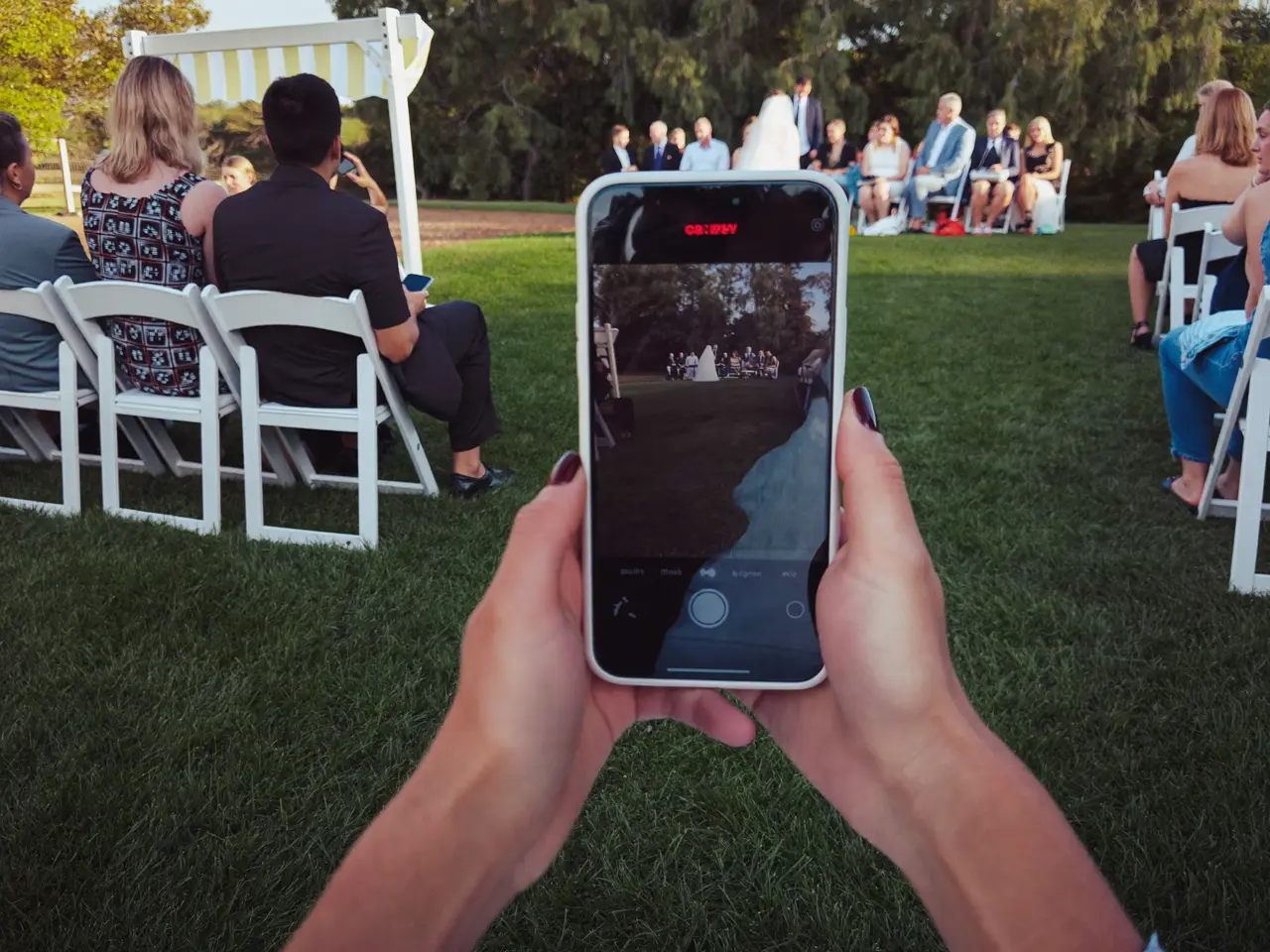 Guests seated at the lawn ceremony