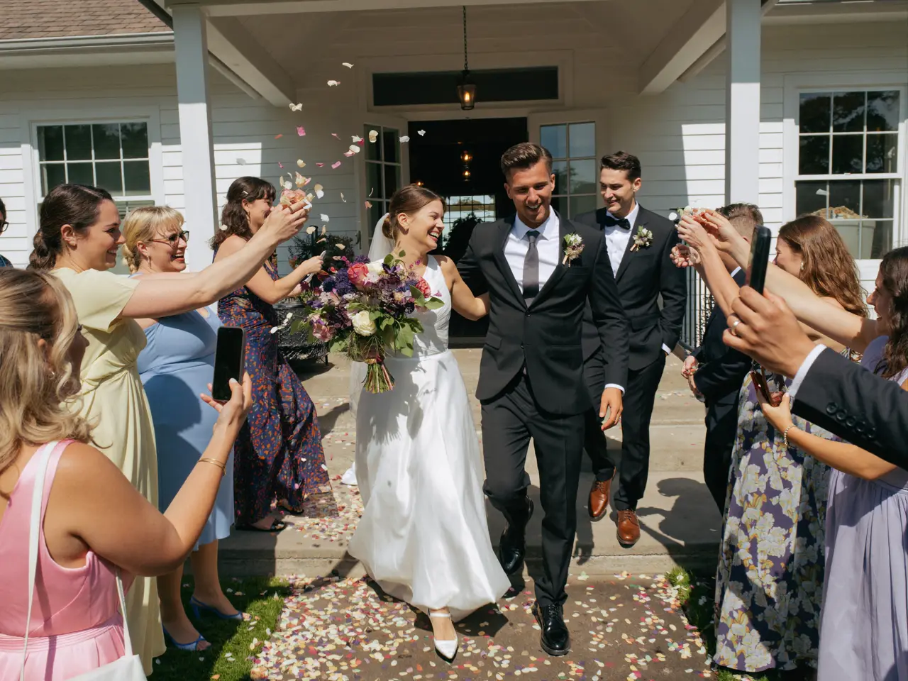 Confetti on the farmhouse steps