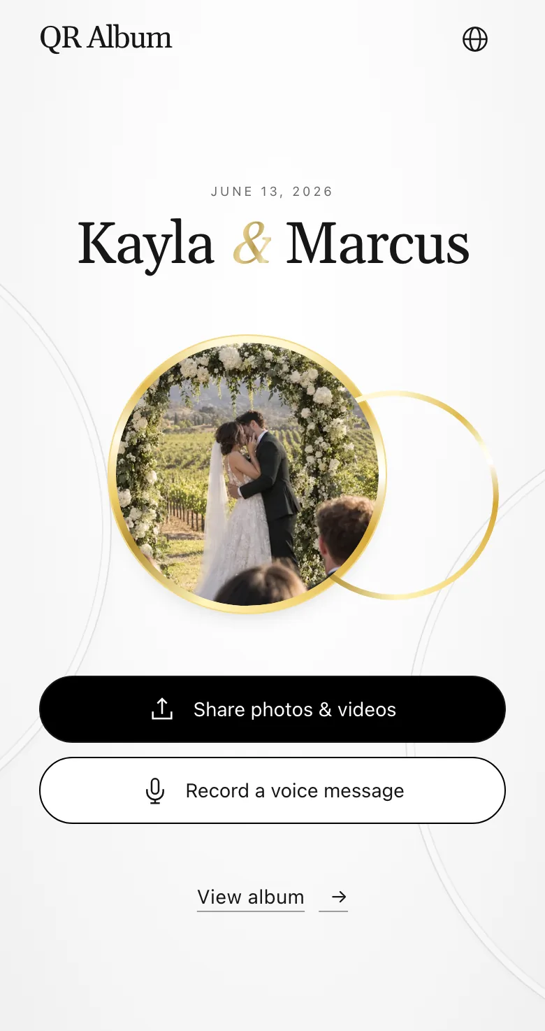 Guest upload page on a phone in the Union design